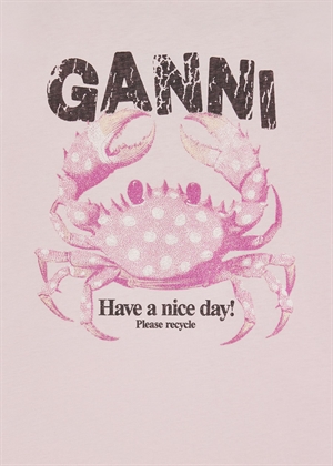 Crab tee Chalk Pink A1050197 Ganni 
